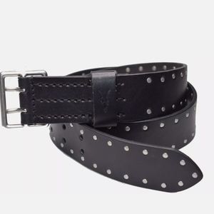 ALL SAINTS Flat Straps STUDDED BELT BLACK